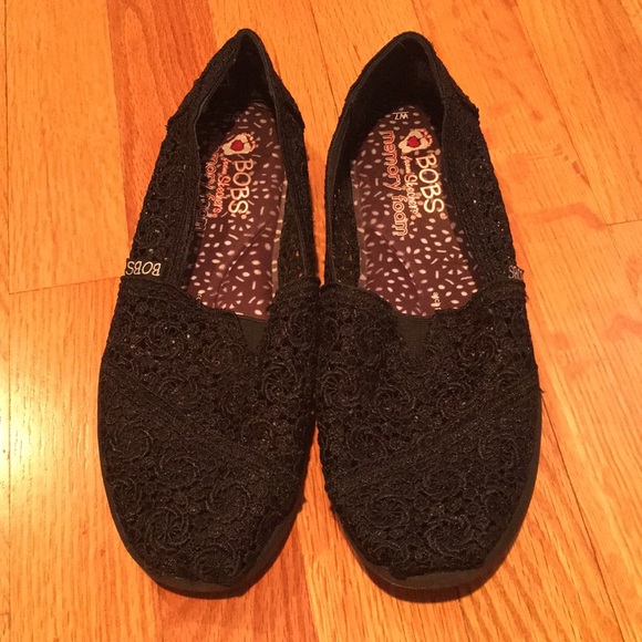 skechers bobs black lace